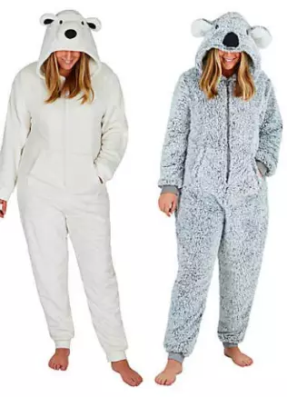You can also get the onesie in a koala and polar bear design (