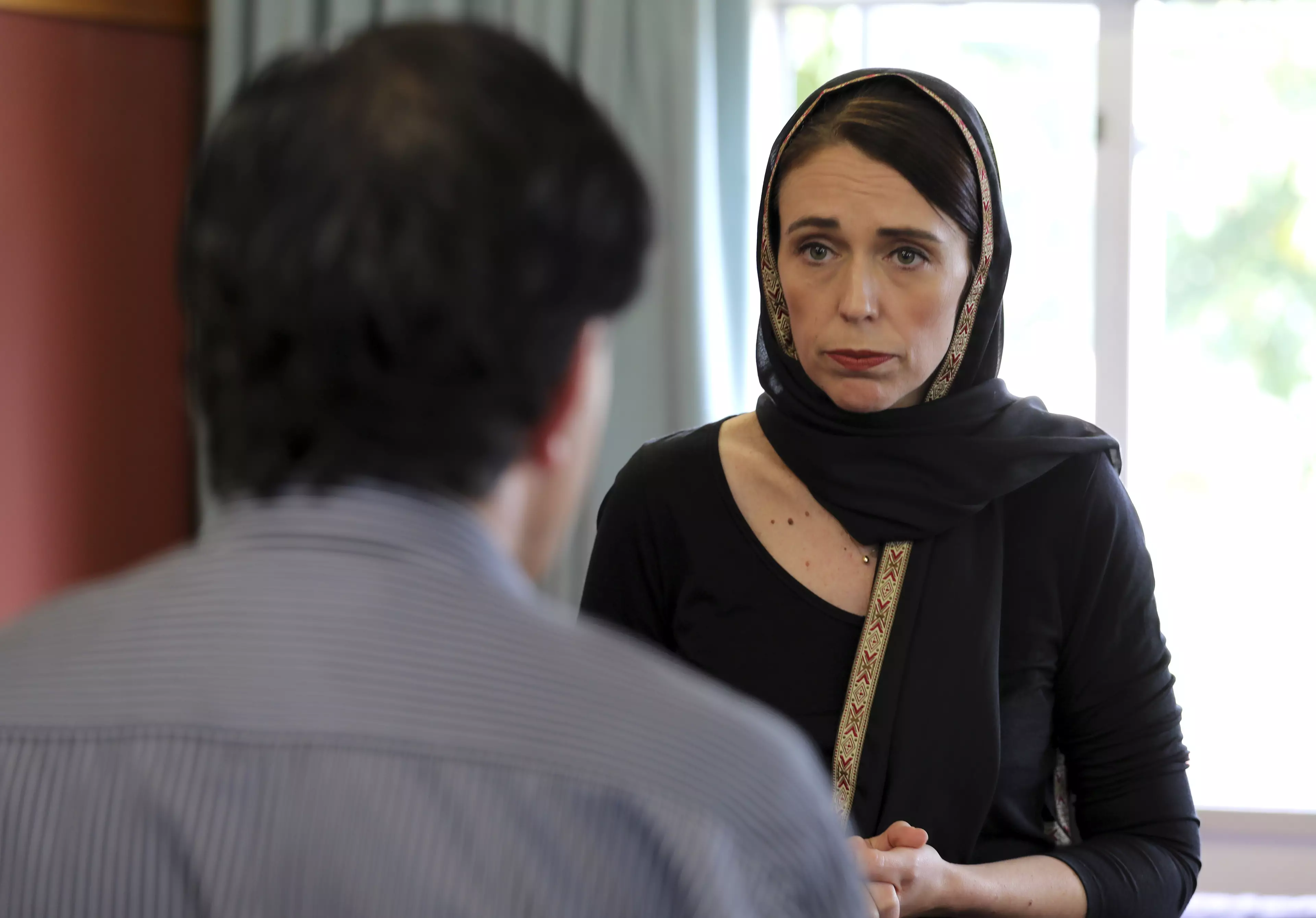 Ms Ardern spoke with victims of the sickening terror attack.