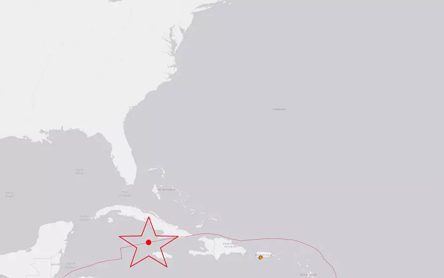 The location of the quake.