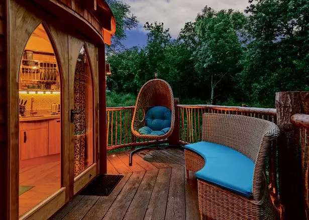 The romantic stay has its own private deck. (