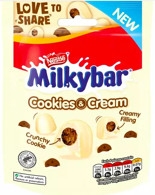 You can also try MilkyBar Cookies And Cream (