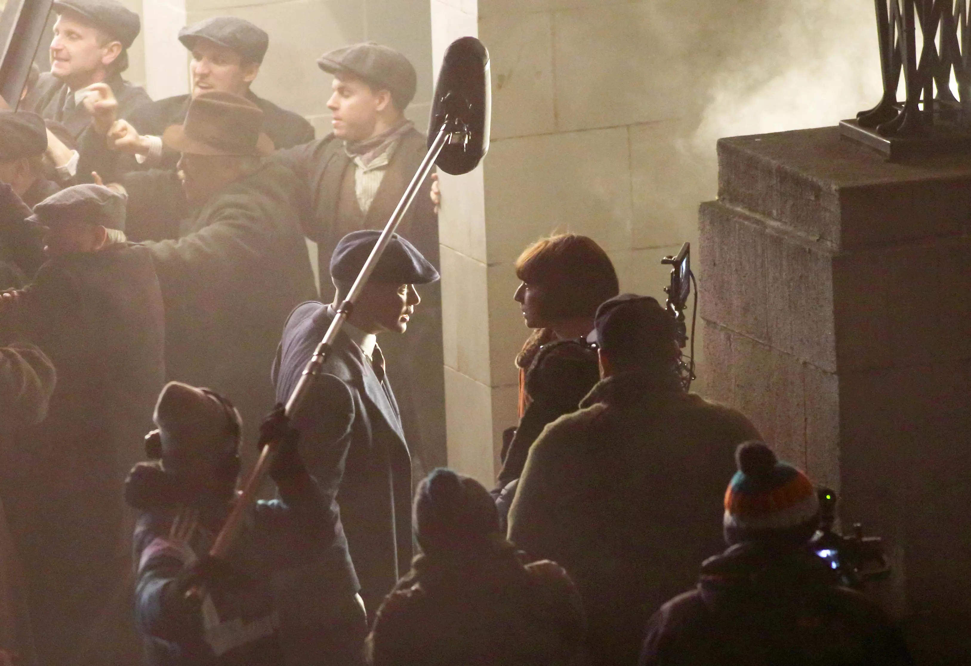 Cillian Murphy spotted in Stockport filming 'Peaky Blinders'.