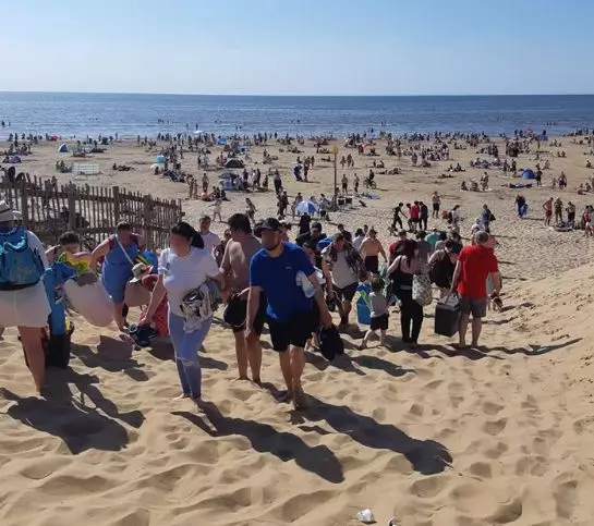 Hoards of people on Formby beach this weekend.