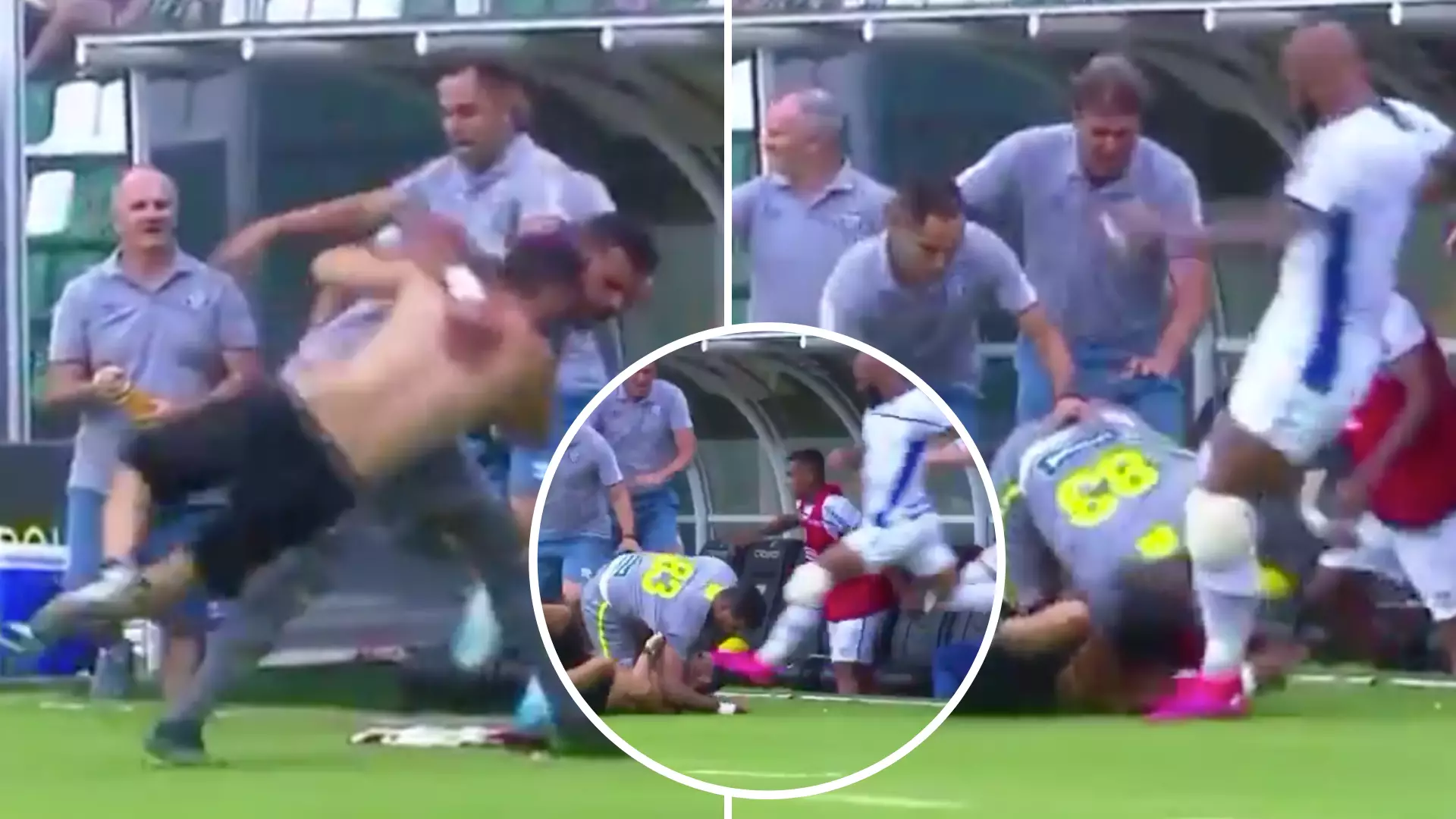 Bruno Silva Horrifyingly Kicks Pitch Invader’s Head Only Moments After He Was Hit With A Judo Takedown