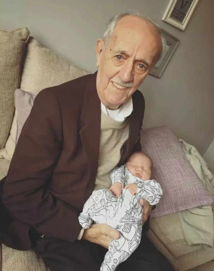 Ken with his youngest great-grandson.