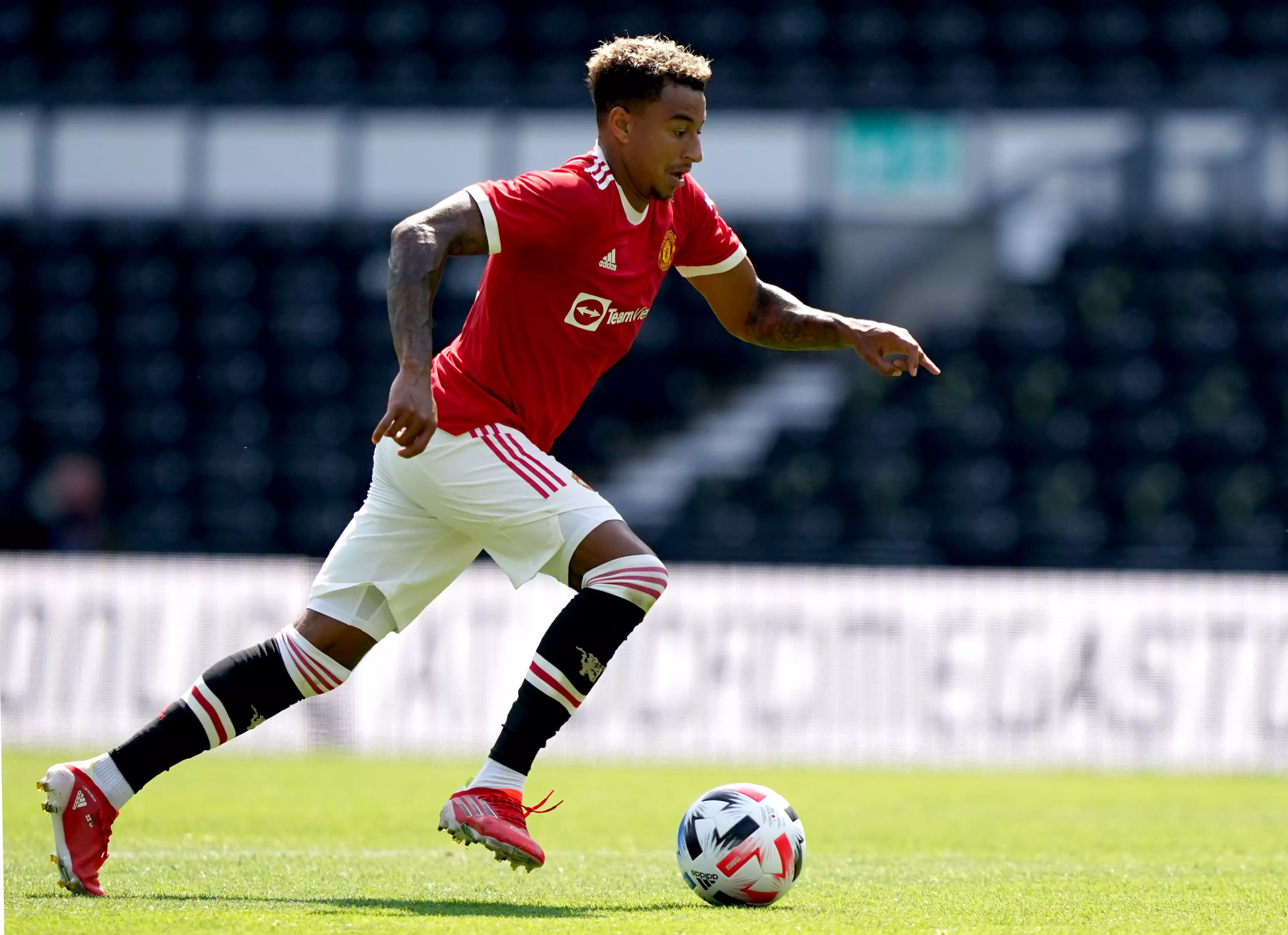 Jesse Lingard featured in Manchester United's pre-season win against Derby on Sunday. Image credit: PA