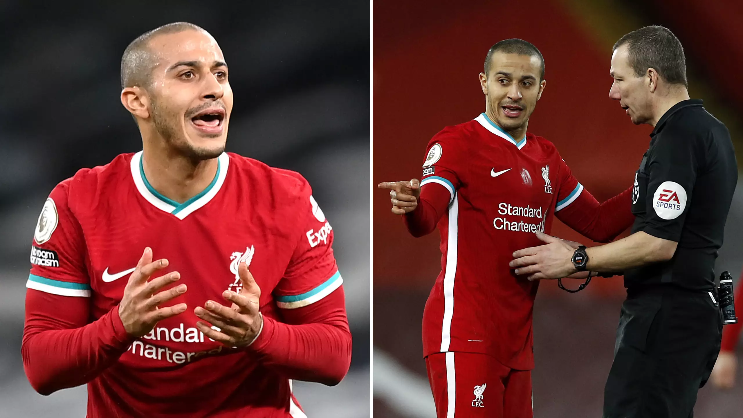 Thiago Brutally Mocked By Rival Fans Yet Again After Liverpool's Shock 1-0 Loss To Brighton