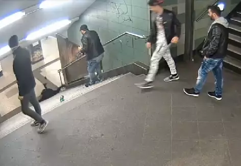 Cash Prize Being Offered To Anyone Who Can Catch Thug Who Booted Woman Down Stairs