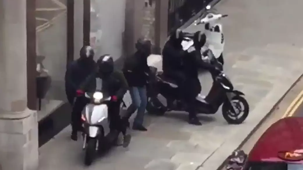 Six People Filmed Carrying Out Dramatic Robbery In London With Sledgehammer