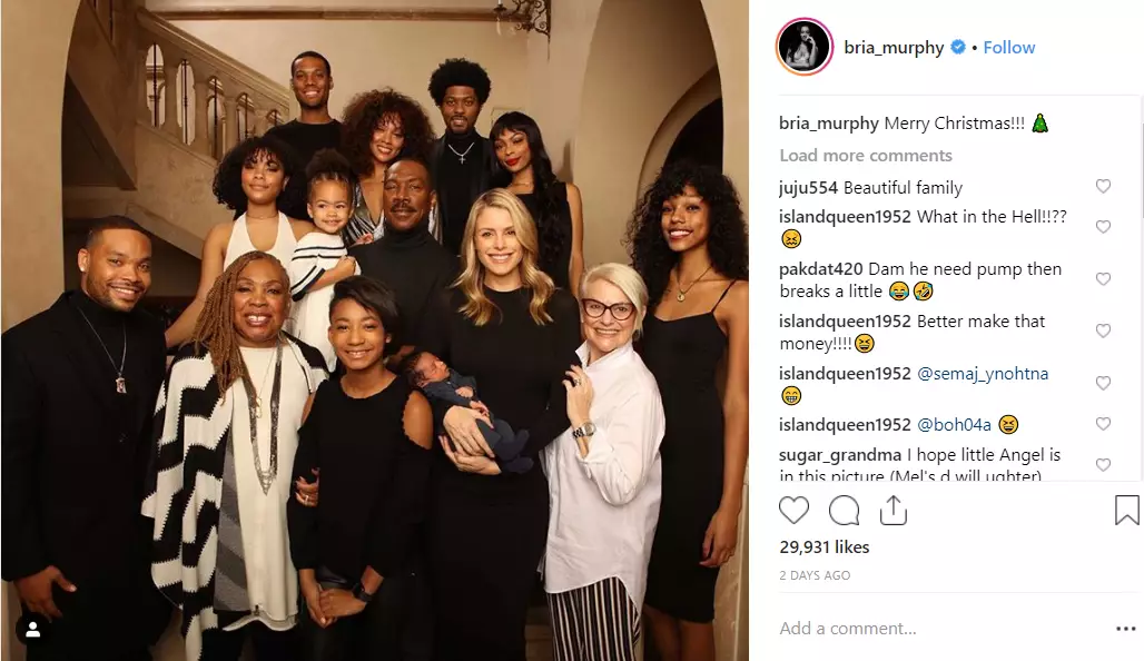 Eddie Murphy's daughter Bria shared the family photo.