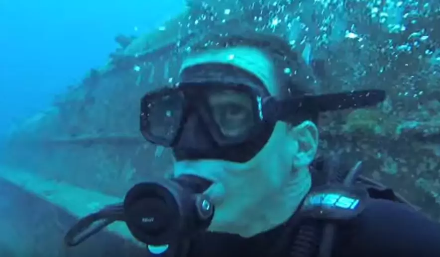 Steve-O scuba diving.