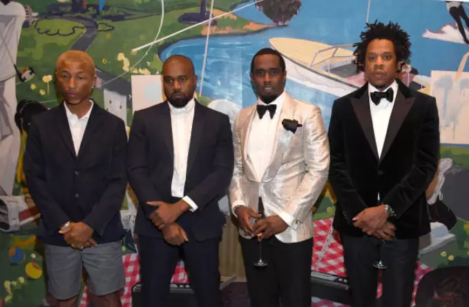 Jay Z and Kanye West reunited at Diddy's 50th birthday.