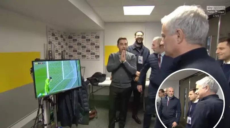 Gary Neville Hilariously Gatecrashed Jose Mourinho’s Interview After David De Gea’s Howler