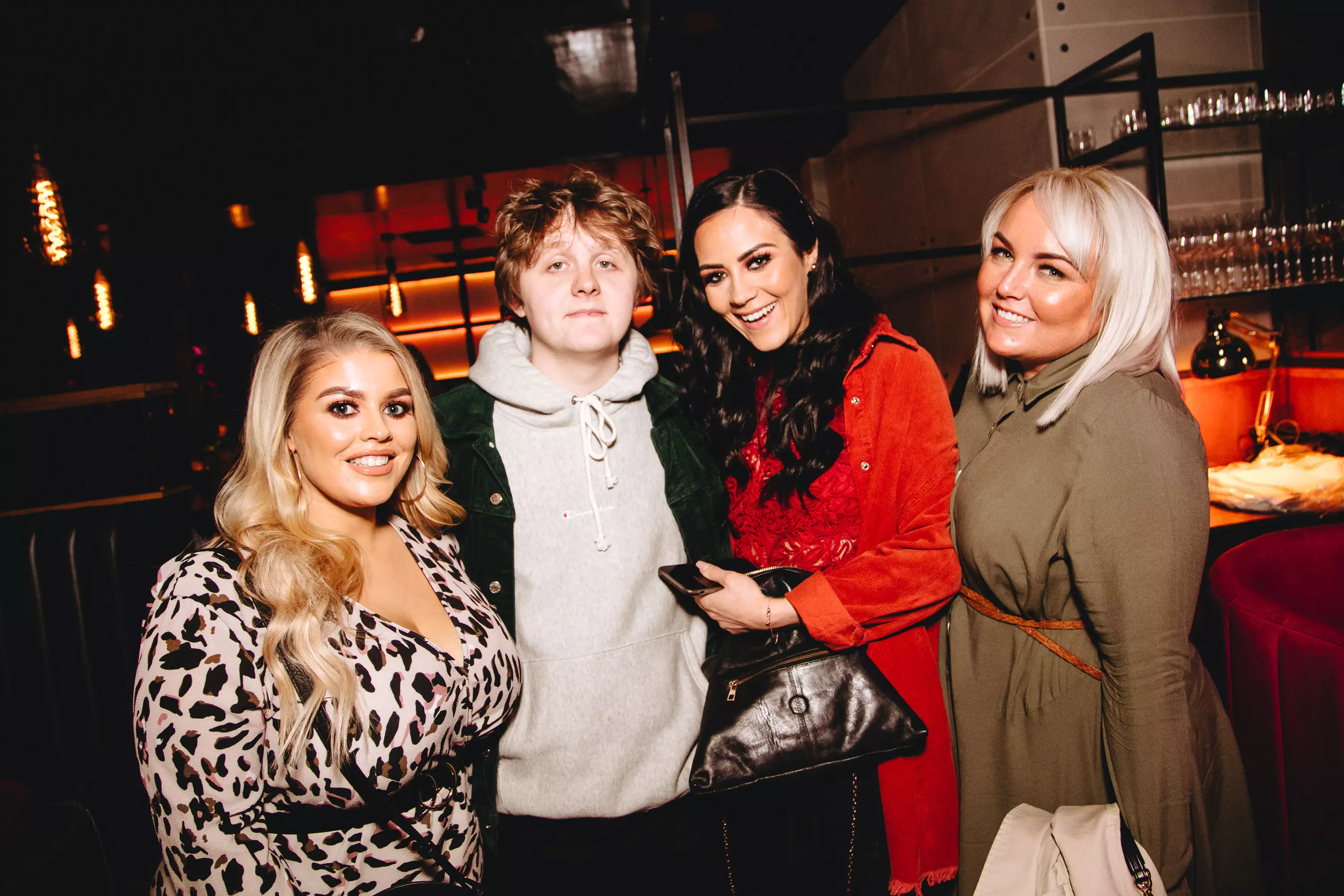 Lewis Capaldi posed with fans.