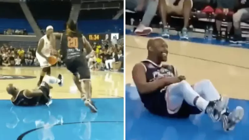 Floyd Mayweather Gets His 'Ankles Snapped' After Being Dropped On Basketball Court