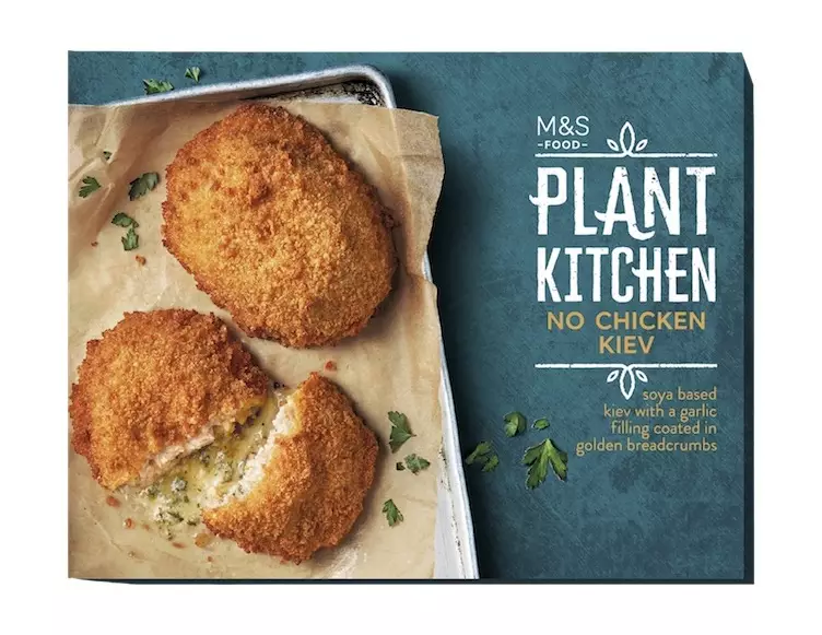 The plant-based kiev is made from soya and filled with flavoursome vegan garlic sauce, with a golden breadcrumb coating. (