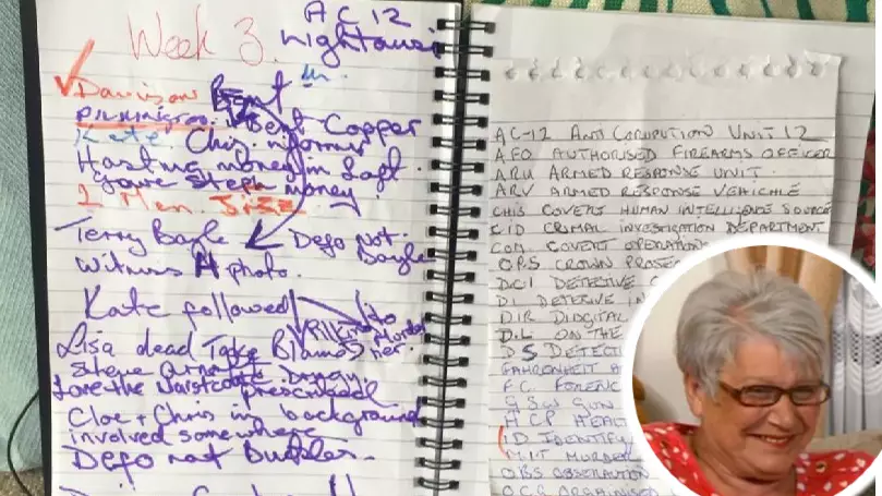 Gogglebox Shares Close Up Shot Of Jenny Newby's Line Of Duty Notepad