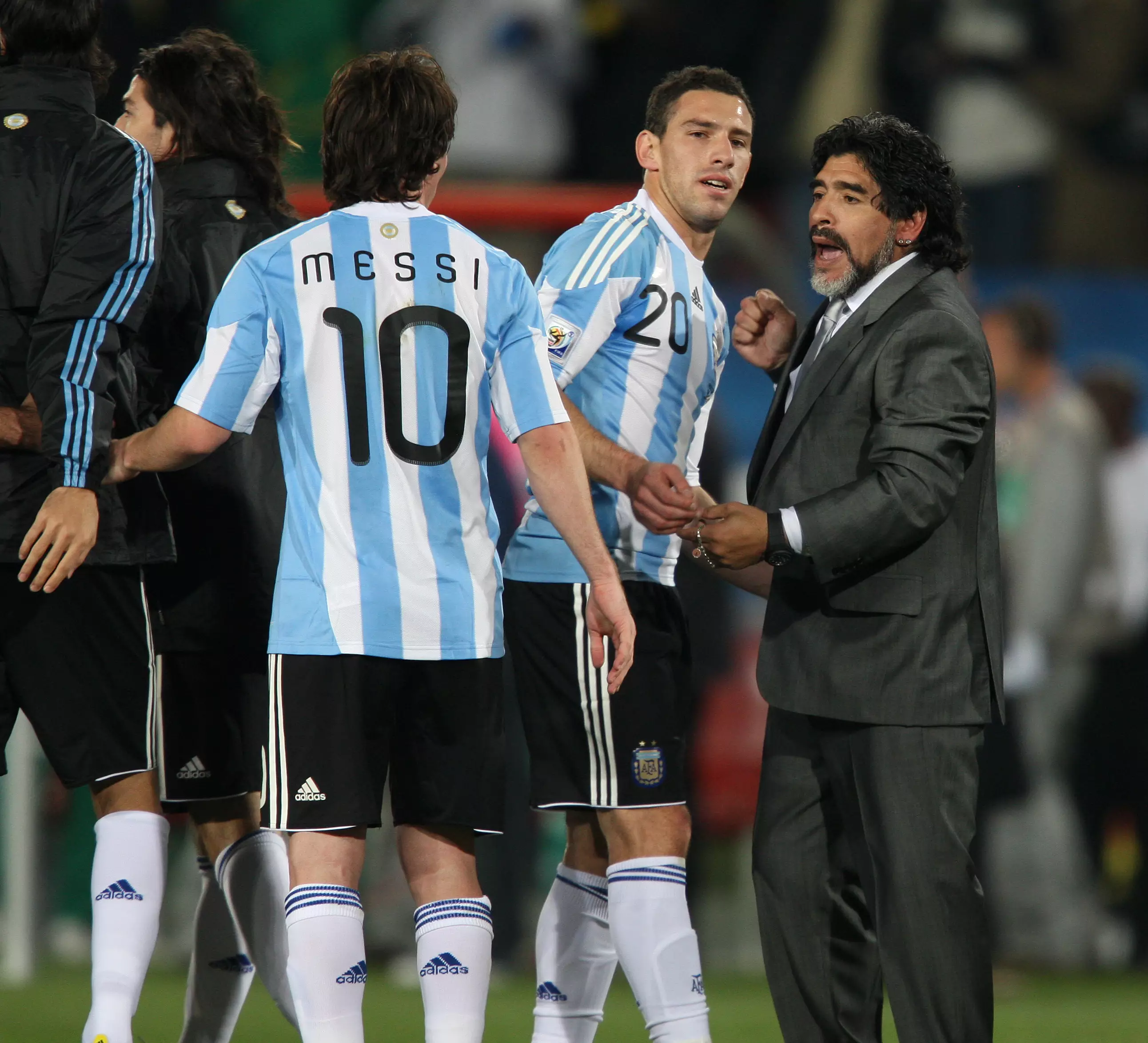 Maradona managed Messi at the 2010 World Cup. Image: PA Images