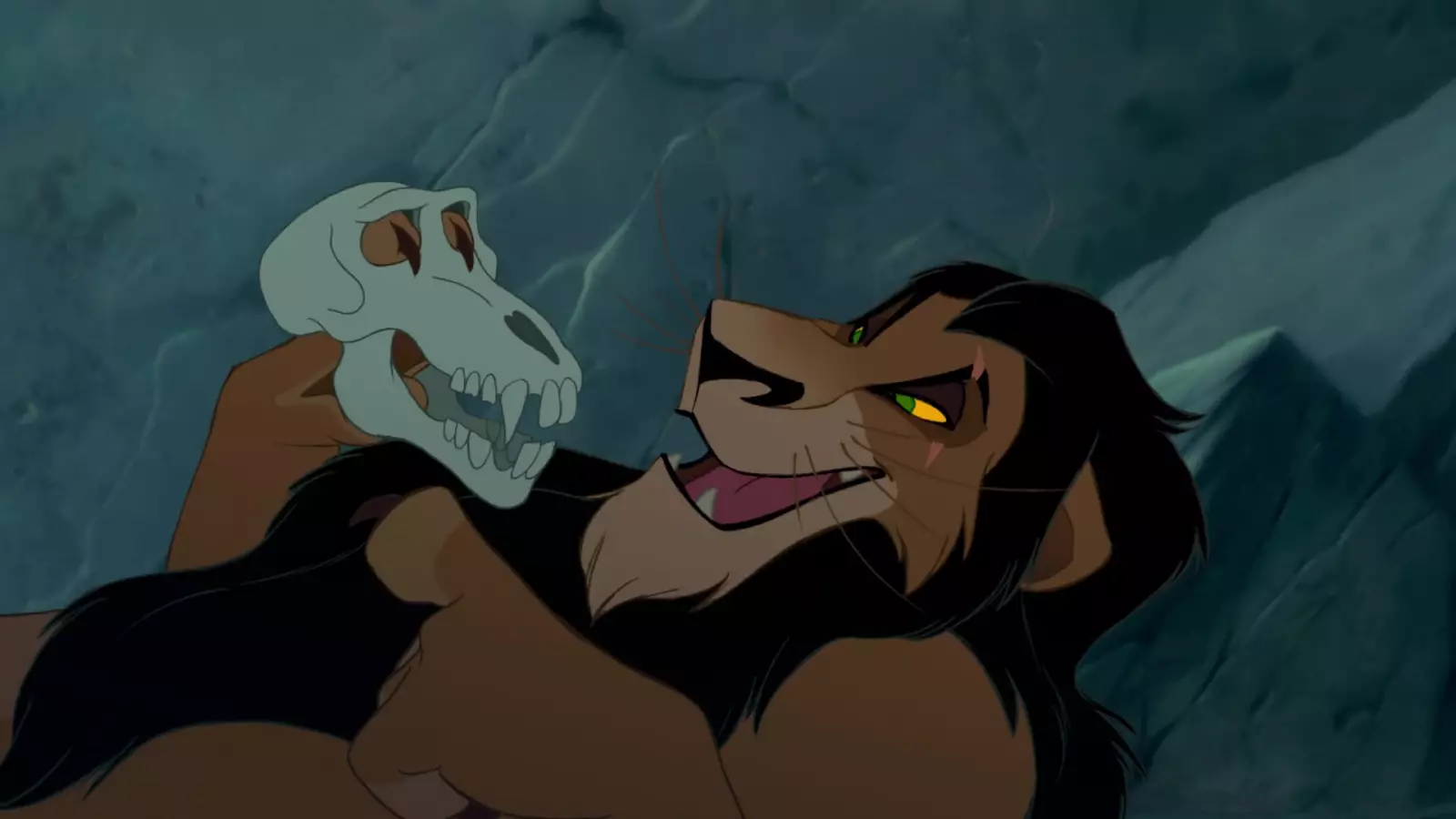 Scar holds a skull later in the film which some people believe belonged to Mufasa (