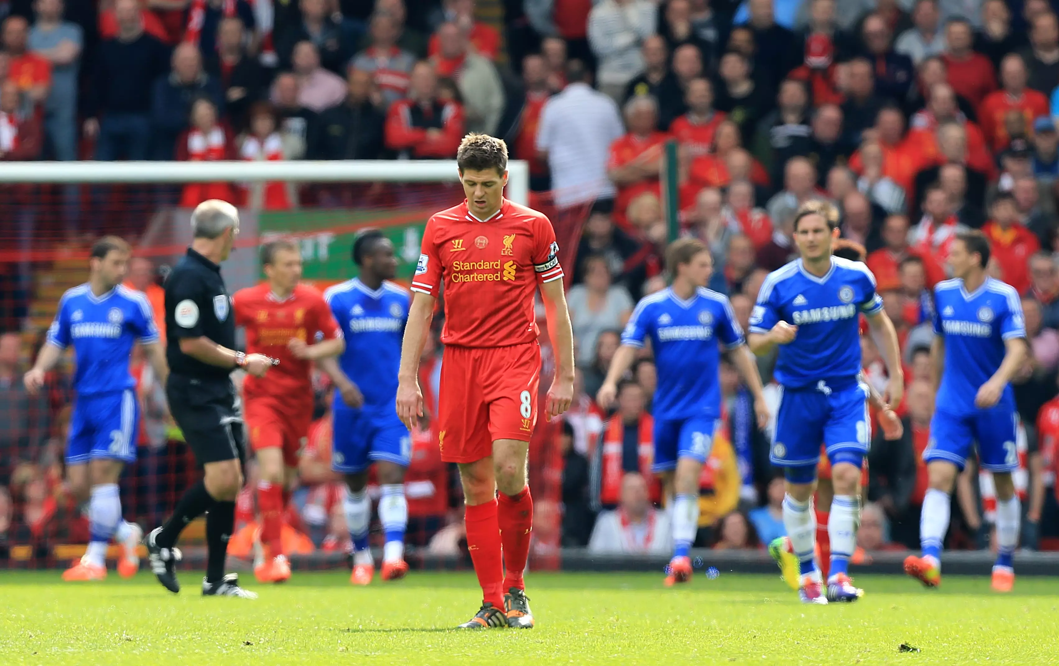 Gerrard dejected after the famous game in 2014. Image: PA Images