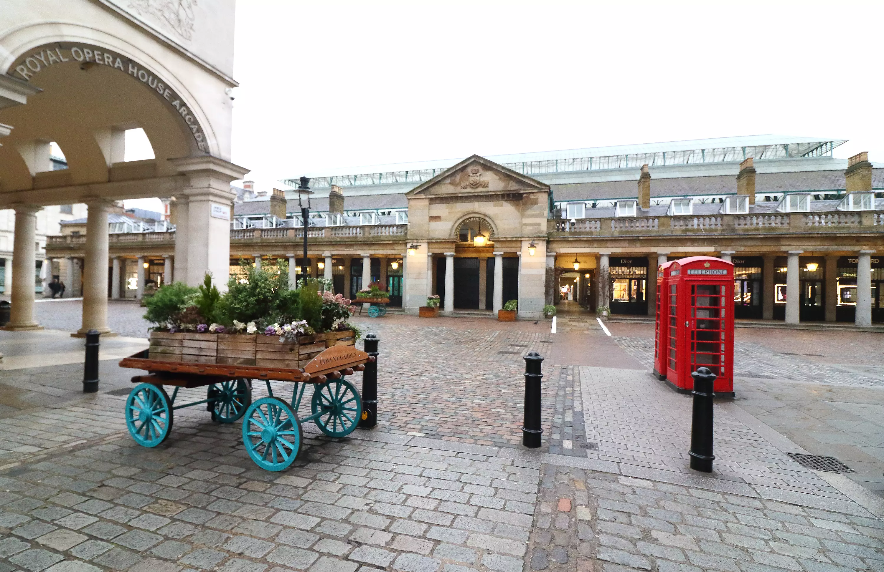 Covent Garden market in London is currently deserted, showing that some are taking social distancing seriously.