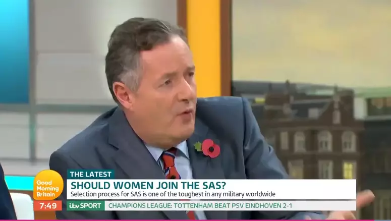 Piers Morgan slams a former SAS member for saying the SAS shouldn't hire women troopers.