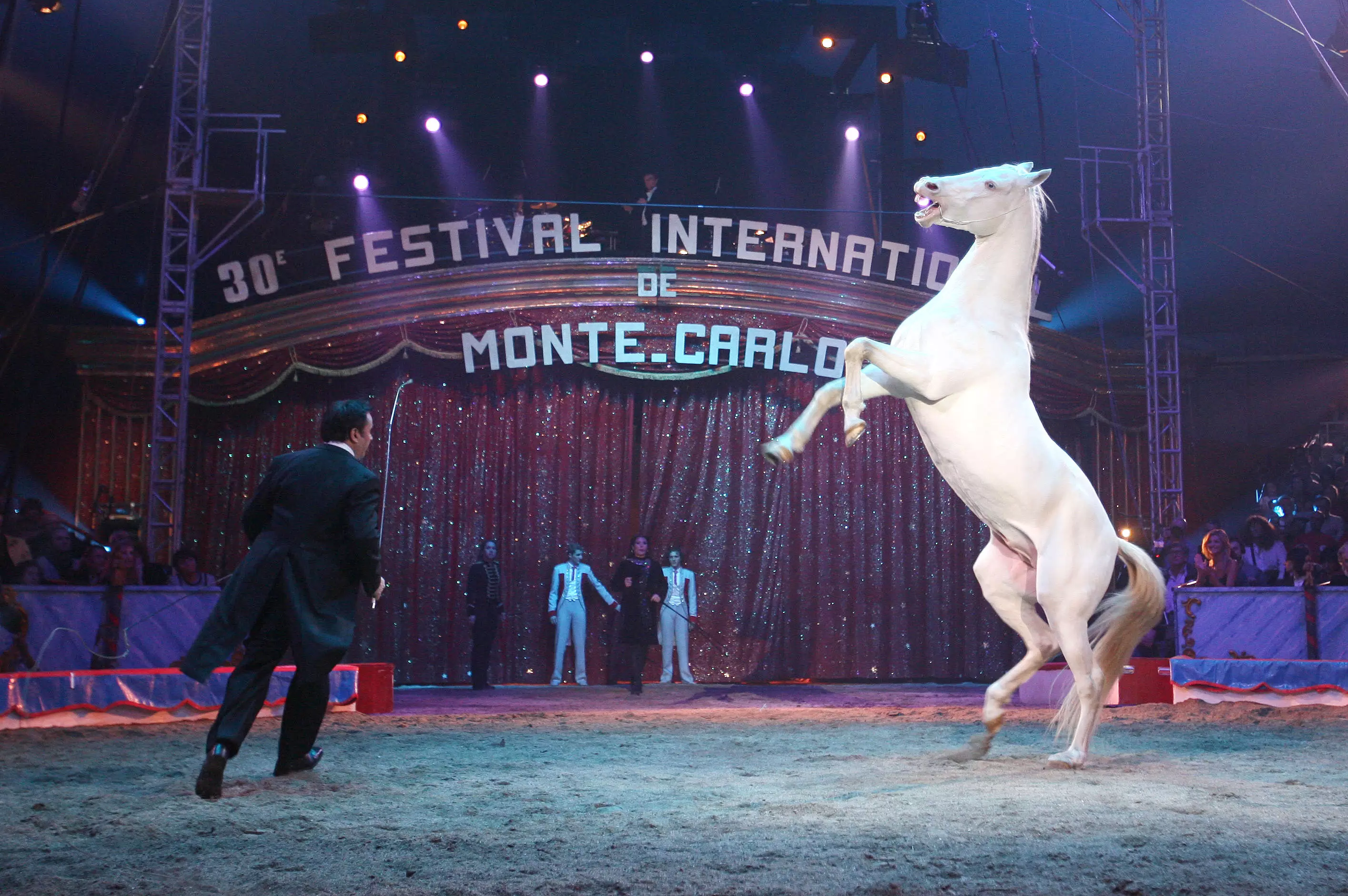 Artists perform at the opening of the 30th Monte Carlo Circus Festival in Monaco.