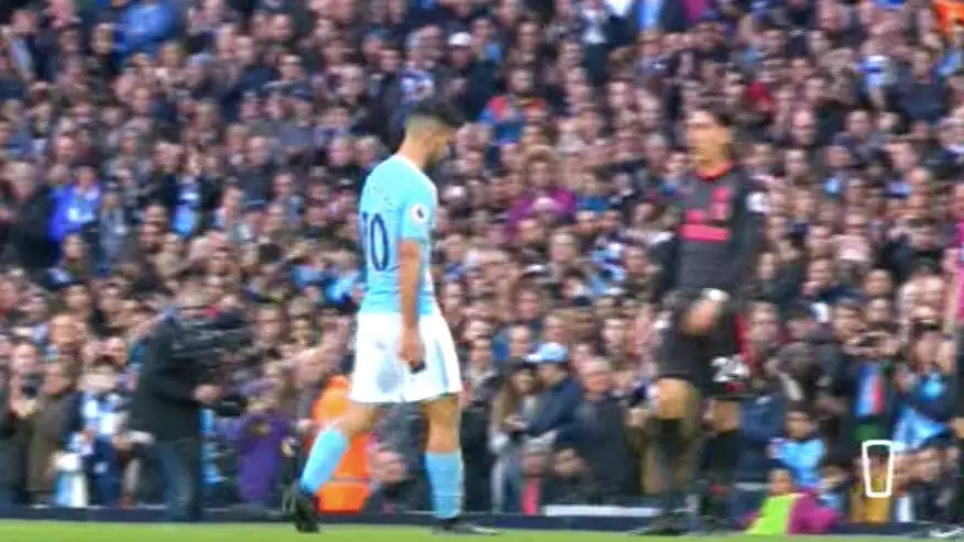 People Think They Know What Sergio Aguero Was Carrying When Being Substituted 