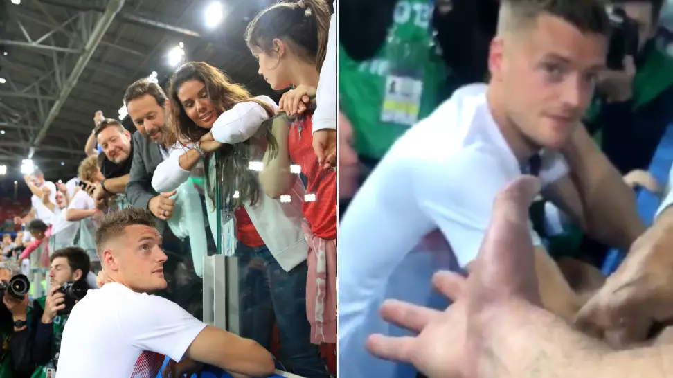 Footage Of Jamie Vardy's Conversation With England Fan Is Going Viral 