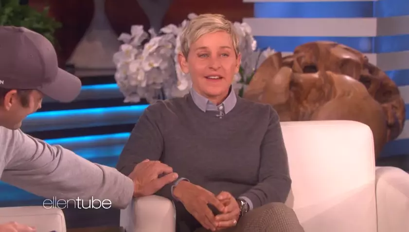 Ellen looked shocked at Ashton's revelation.