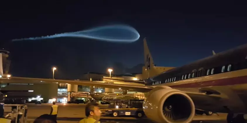 WATCH: 'UFO' Trailing Blue Smoke Flies Over Airport Runway