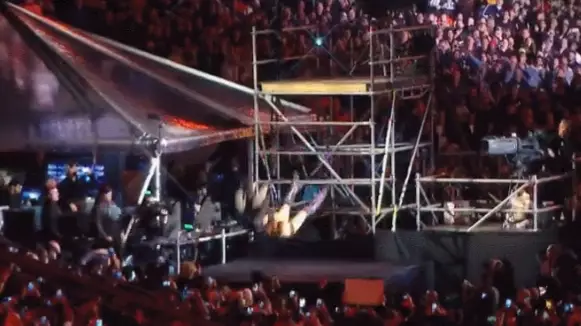 Shane McMahon And The Miz Fly From 15ft Scaffolding