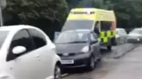 Ambulance Struggles To Get Past Cars Blocking Road In McDonald's Queue