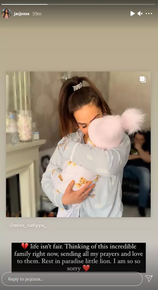 Jacqueline Jossa honoured the little one after the news was announced (