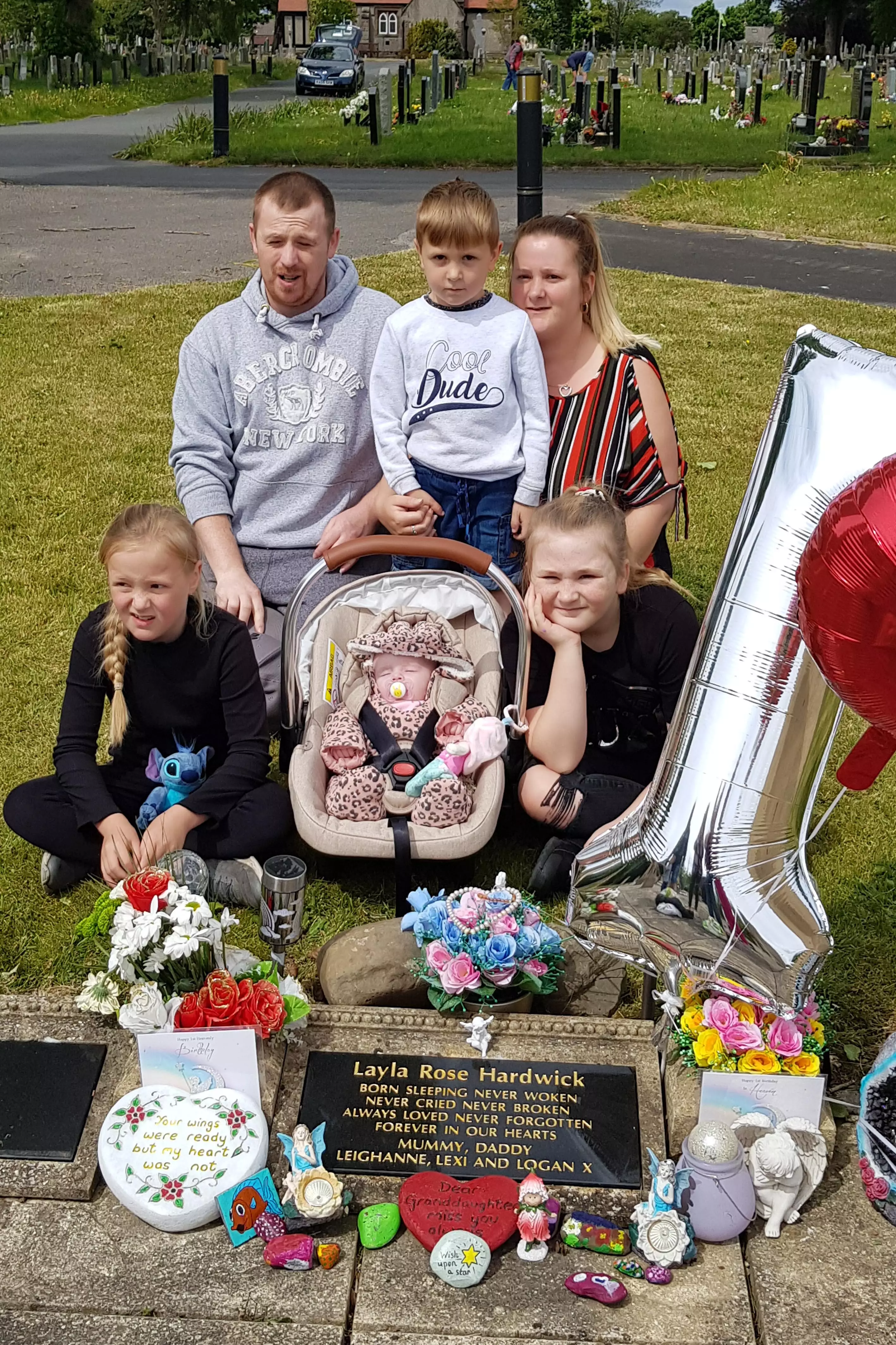 The family had been visiting the grave of their daughter Layla, who was sadly stillborn last year (