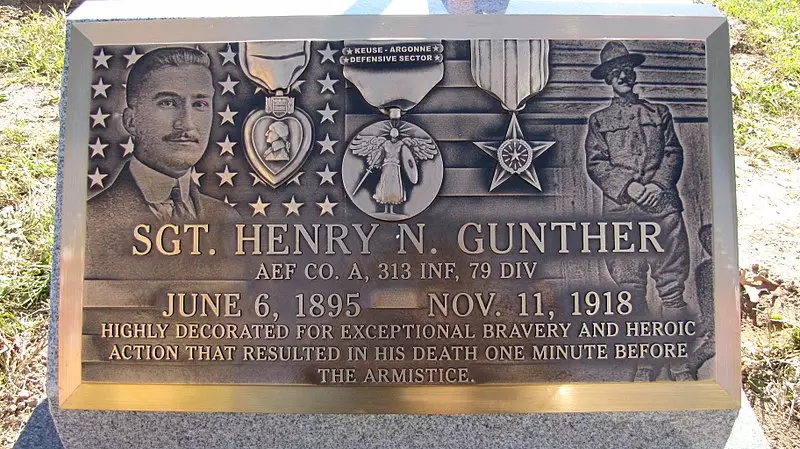 Henry Gunther the last American soldier to die in World War One.