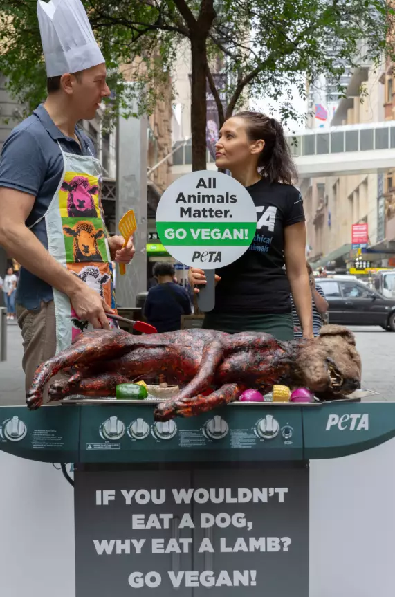 The 'go vegan' protest in Australia.