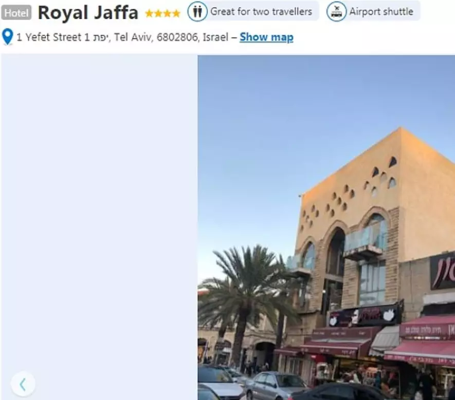 The advert for the Royal Jaffa promised sea views and flat-screen TVs.