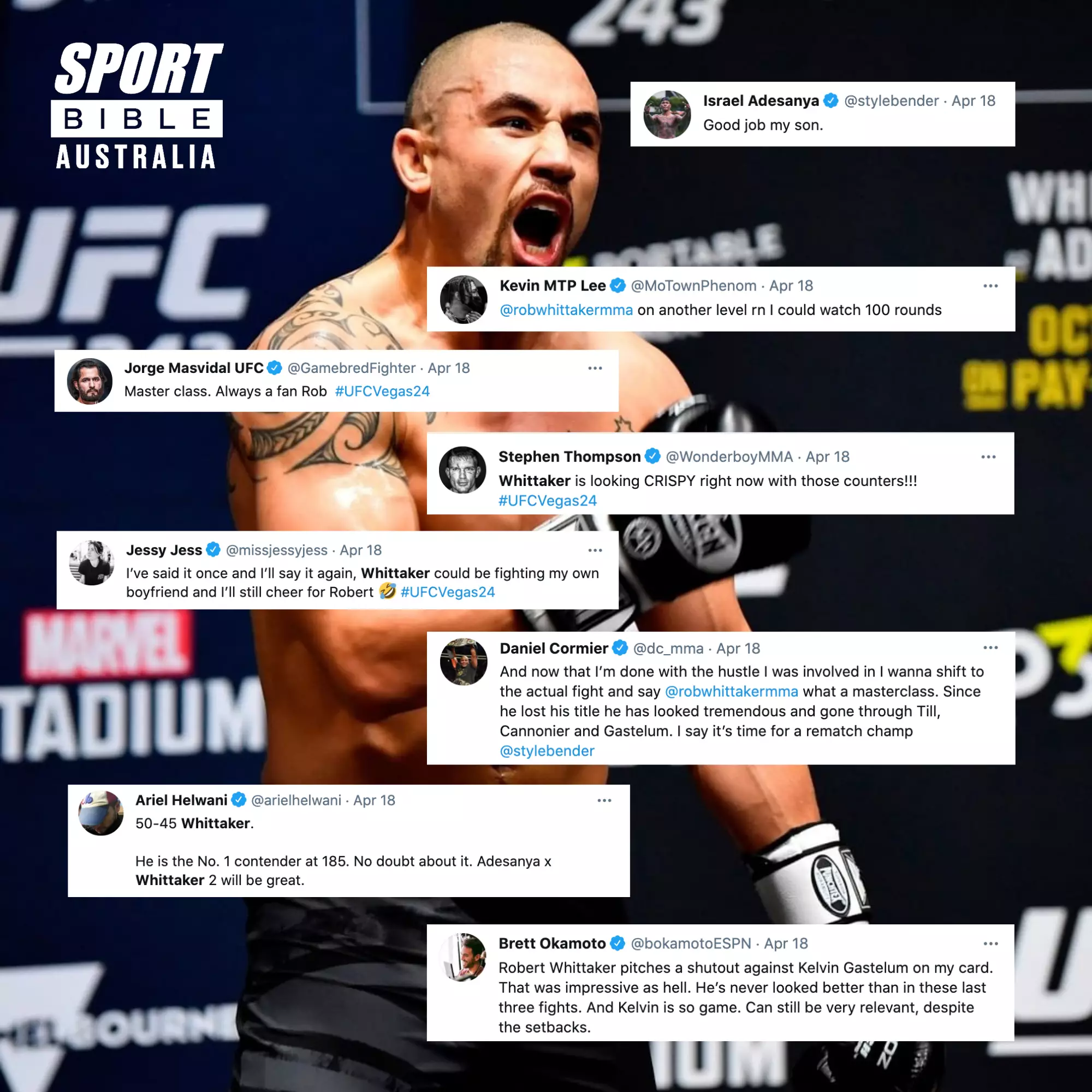 Whittaker impressed A LOT of people with his performance against Gastelum.