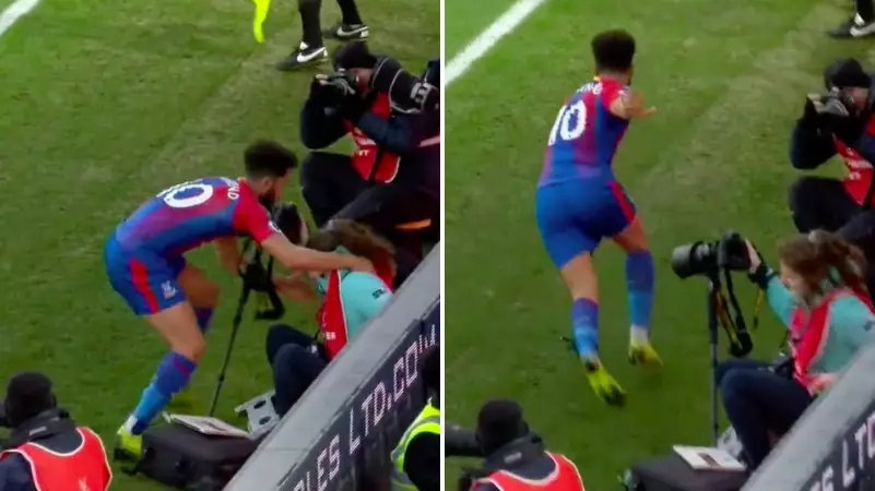 Andros Townsend Checks On Female Photographer's Well-Being After Crashing Into Her