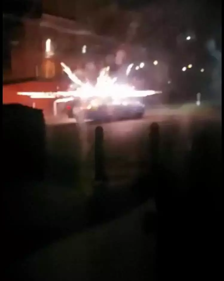 Thugs then pelted the centre with explosives (