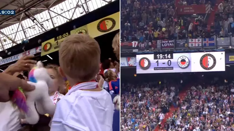 Football Fans Rain Cuddly Toys Down On Sick Kids During Match