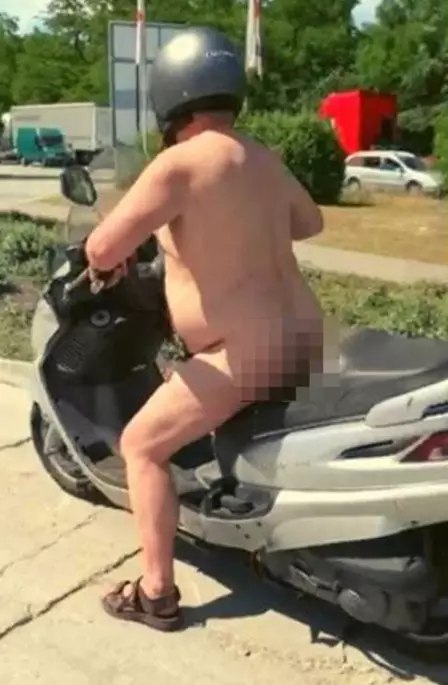 This bloke said he was too hot, hence he was riding his scooter naked.