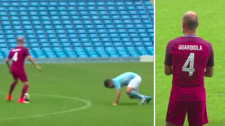 Guardiola Turns Out In Manchester City Press vs Staff Game, Sends Opponent To The Shops