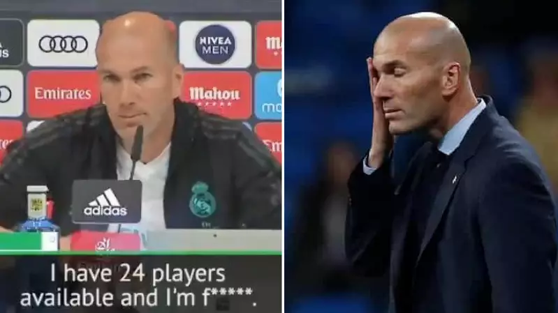Zinedine Zidane Admits He Is F****d Over Squad For Champions League Final 