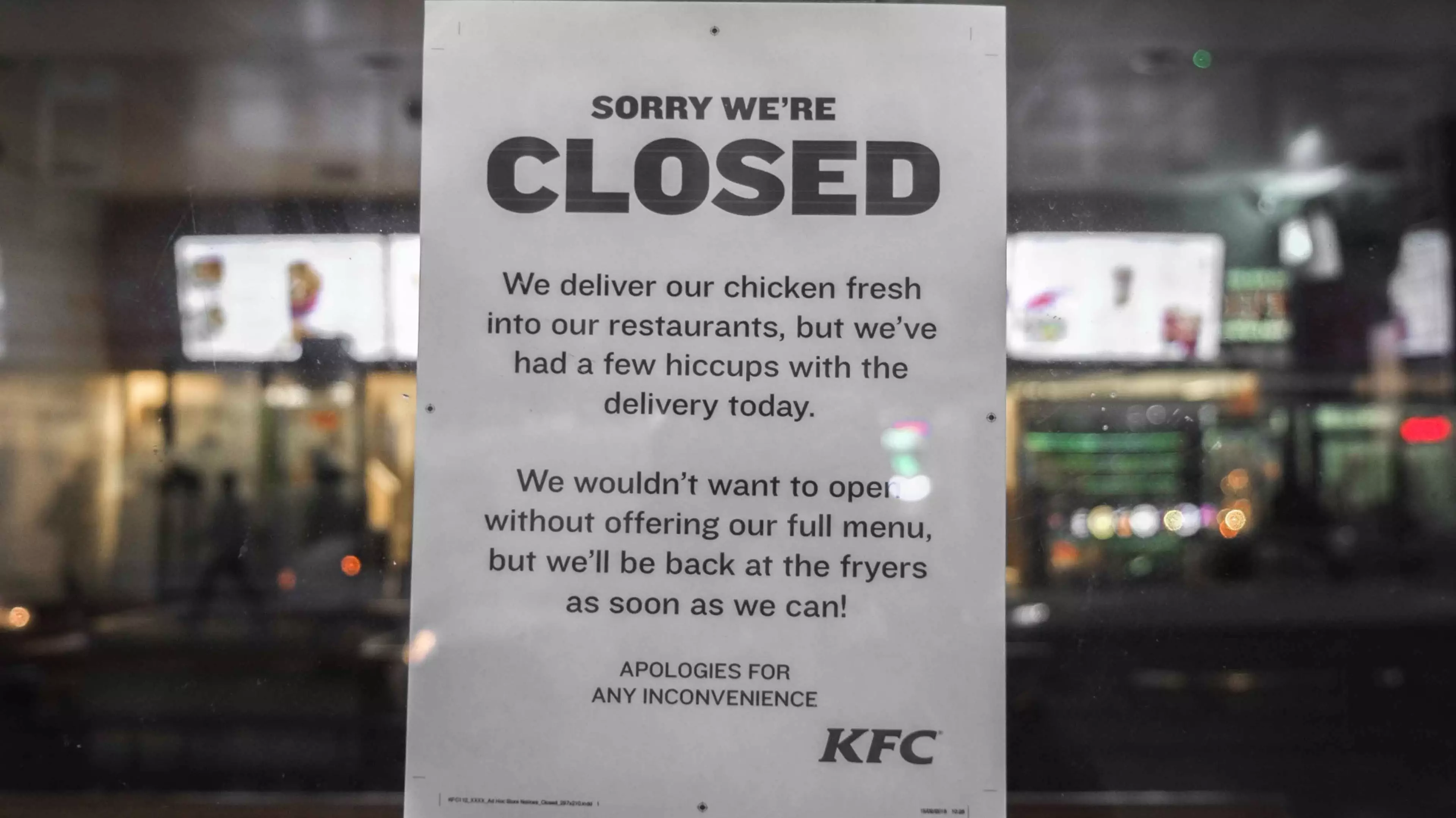 People Are Calling The Police Because KFC Is Out Of Chicken
