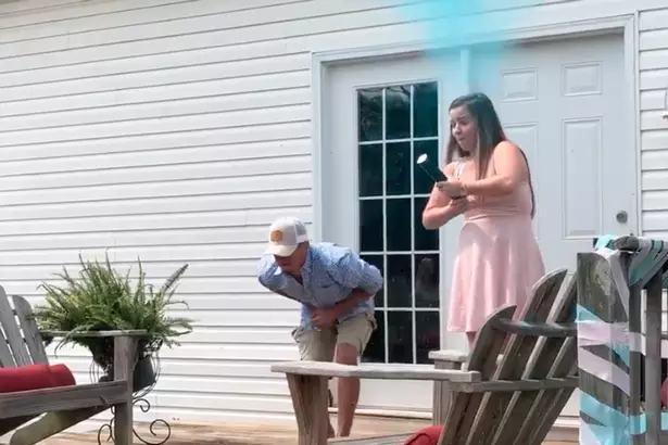 This gender reveal party backfired, literally.