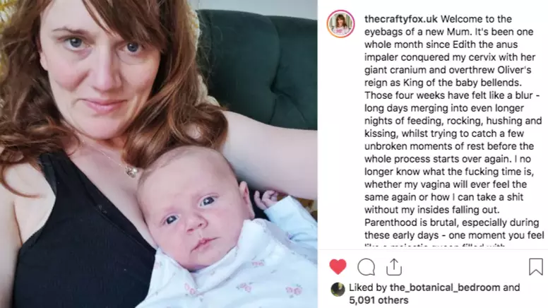 Mum Wins Praise With Brutally Honest Post About Reality Of Childbirth