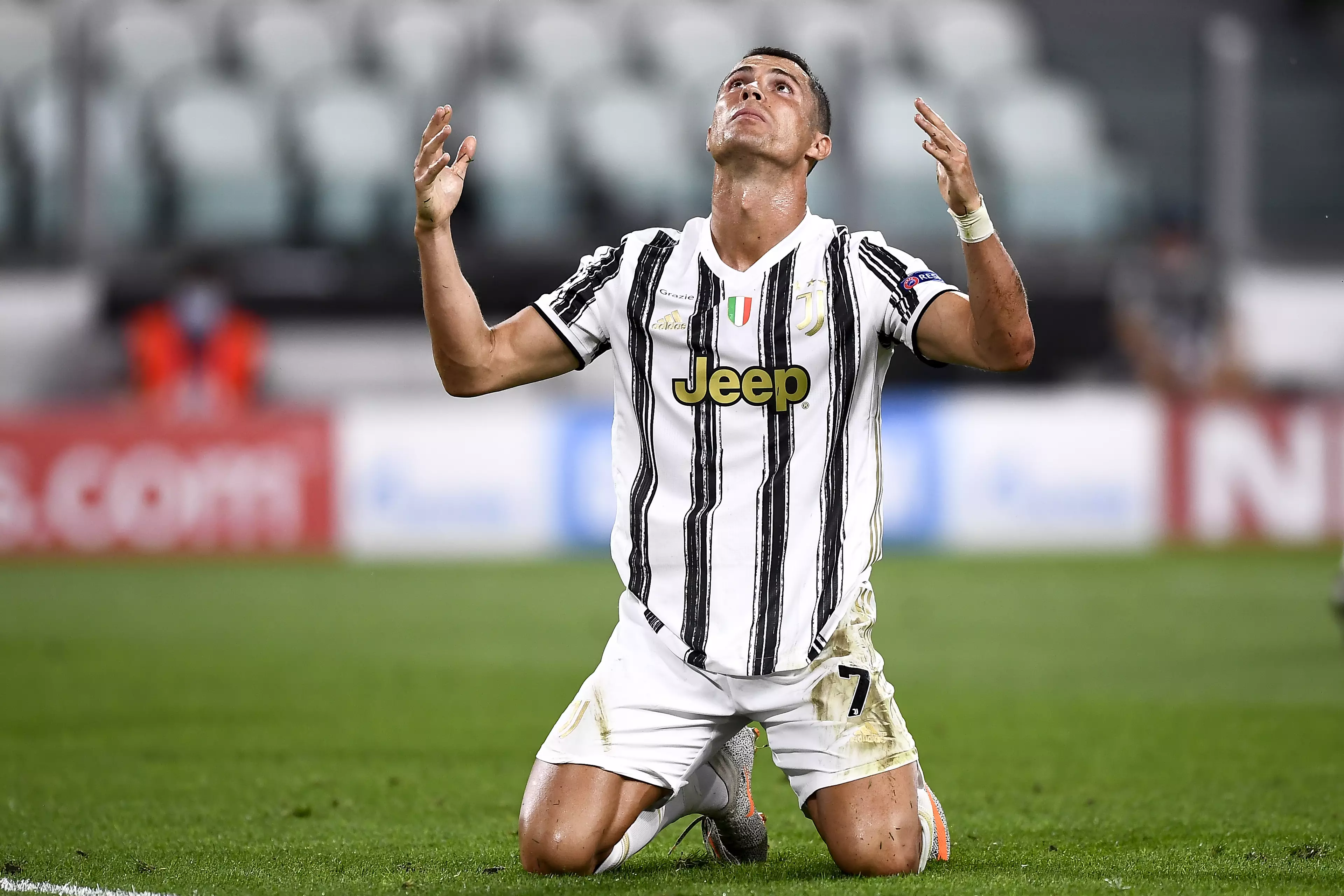 Ronaldo looks to the heavens during Juve's loss in August. Image: PA Images