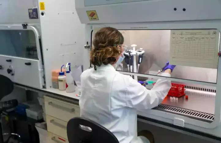 A scientist working on the coronavirus vaccine at the University of Oxford.